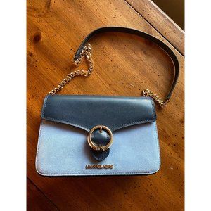 NWT MICHAEL KORS Blue Leather Blue Suede Purse